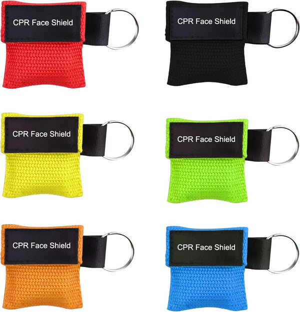 6 Pcs CPR Mask,Cpr Face Shields Keyring,Anti Choking Device,Face Mask Pocket,Shields Aid Chocking Devices Emergency,Equipment Keyring,Rescue Shield