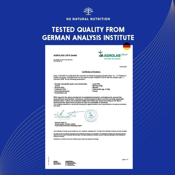 Natural L CARNITINE 2000Mg 150 Capsules 75 Days (Only 2 Capsules per Day) High Concentration Improves Sports Performance. Weight Loss, Energy Resistance. CE Manufactured.