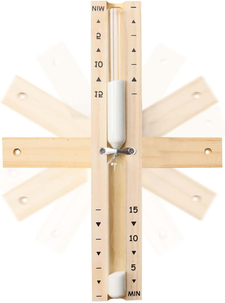 30-Minute Wooden Sauna Hourglass Timer - Rotating Sand Clock with Heat-Resistant Design for Sauna & Spa, Gym, Yoga, Bathroom | Wall-Mountable | Premium Glass & White Sea Sand