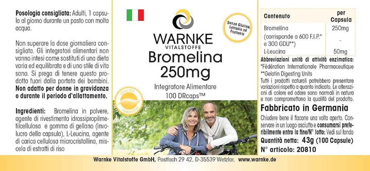 Bromelain 250Mg, Delayed Release, Vegan, without Magnesium Stearate, 100 Capsules |  - German Pharmacy Quality
