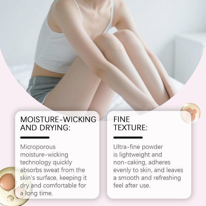 Comforting Body Powder for Women, Anti-Chafing, Cooling and Breathable, Suitable for Intimate Areas, Anti-Stain, Fast-Absorbing, Talc-Free