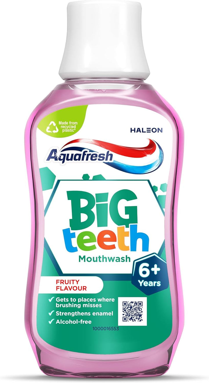 Mouthwash for Kids, Big Teeth Mouthwash for Children 6-8 Years, Fruity Flavour, 300 Ml