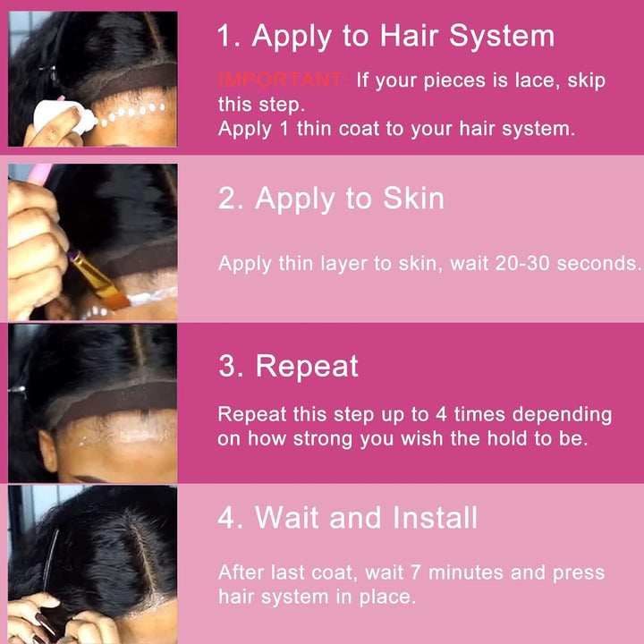 Lace Wig Glue, Wig Glue Lace Front, Strong Hold Invisible Bonding Adhesive Hair Glue for Wigs, Waterproof Latex-Free and Oil-Resistant Adhesive (38Ml)