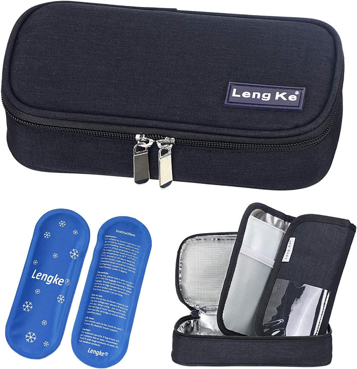 Insulin Cooler Ice Pack - Reusable Ice Packs Medicine Cool Bag for Diabetic Insulin Cooler Travel Case, Nylon Ice Bags (2 Packs)