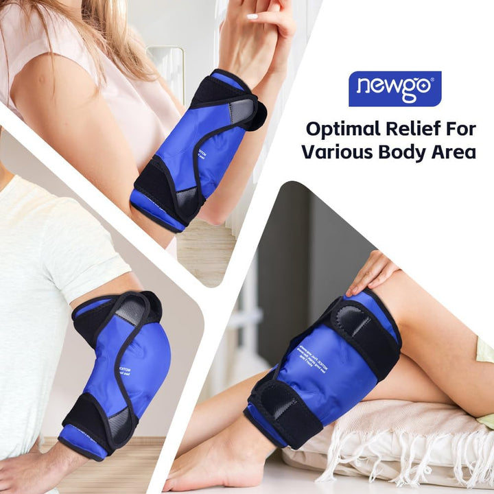 Ice Pack for Knee Replacement Surgery, Reusable Gel Cold Pack Knee Ice Pack Wrap around Entire Knee for Knee Injuries, Knee Ice Wrap for Pain Relief, Swelling, Bruises (Blue)