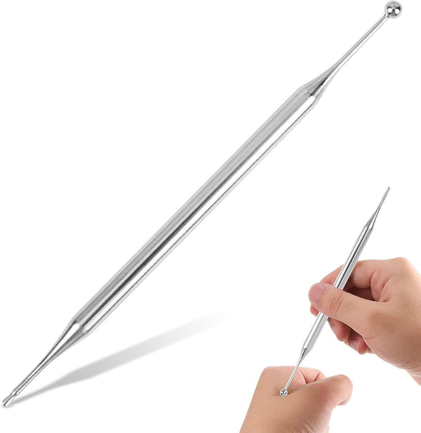 Double Headed Body Probe Pen Acupuncture Pen Stainless Steel Manual Acupressure Pen Portable Fascia Massage Tool Facial Reflexology Tools Promote Blood Circulation for Facial Massager