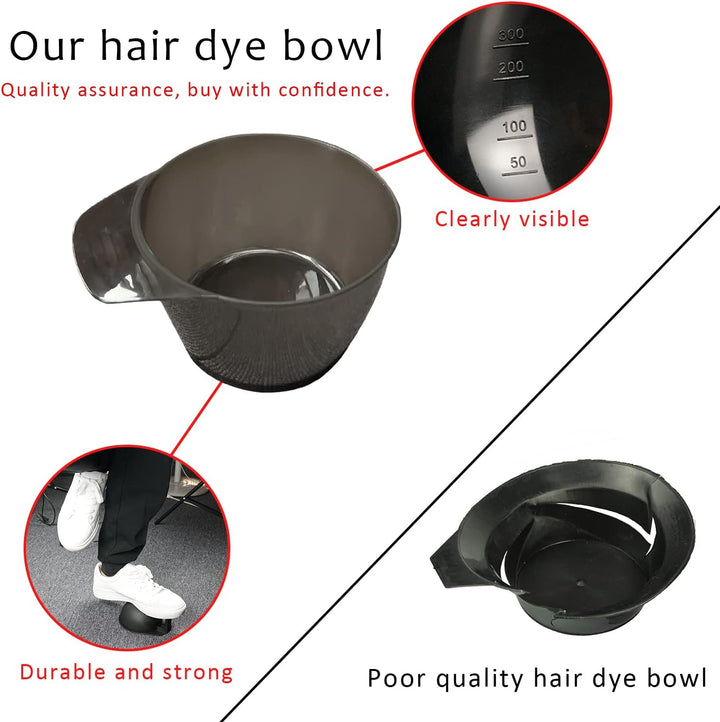 Hair Dye Coloring Set, Hair Tinting Comb and Mixing Brush Bowl,Ear Cover Mixing Spoon Hair Clips Gloves and Disposable Shawl，Diy Salon.