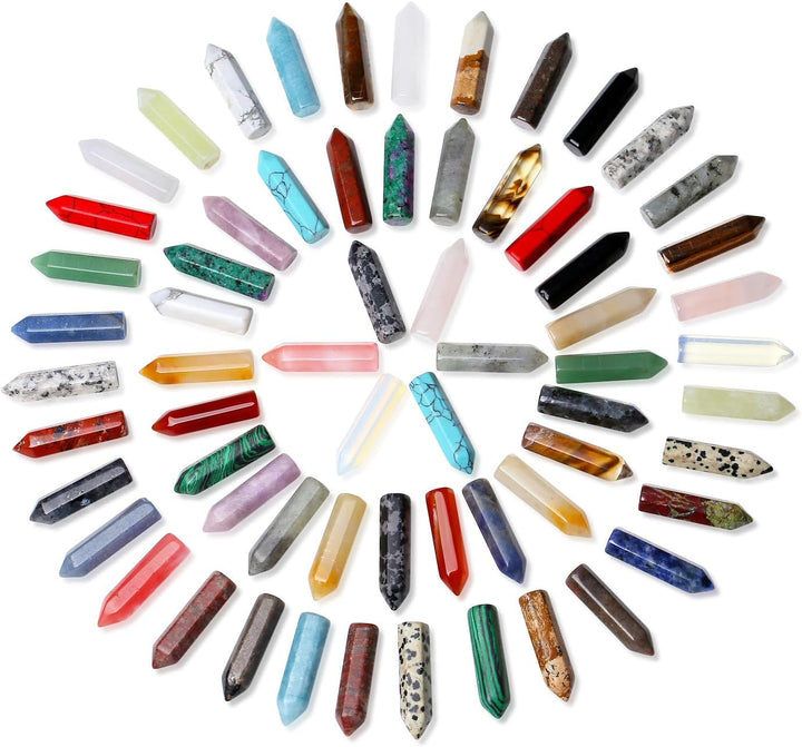 20 Pcs Healing Crystals Set Crystals Gemstones Wands Bulk Crystal Gifts Reiki Polished Stones Crystal Points Assorted Crystals for Beginners Collection