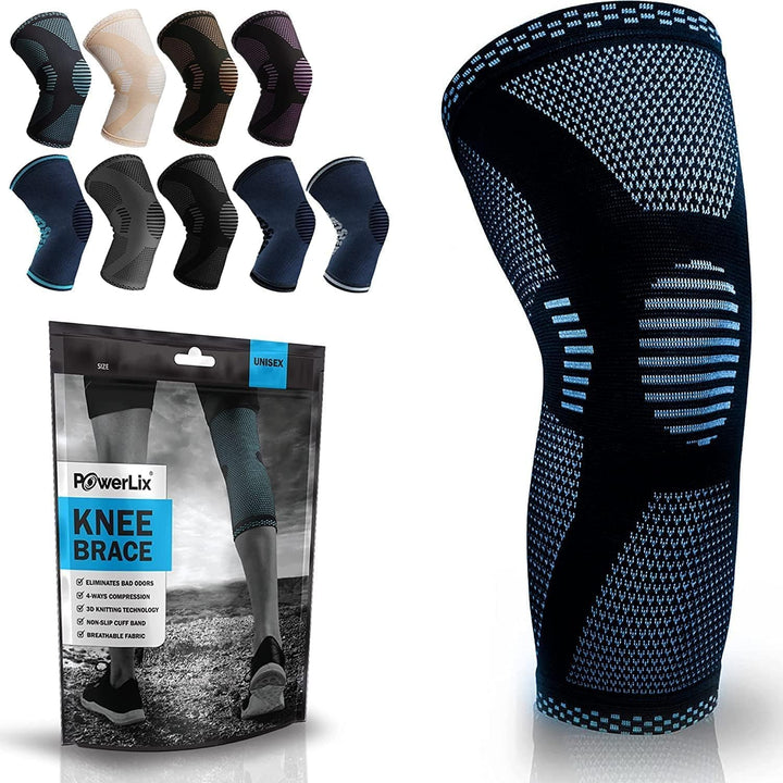 Knee Compression Sleeve - Best Knee Brace for Knee Pain for Men & Women Knee Support for Running, Basketball, Volleyball, Weightlifting, Gym, Workout, Sports