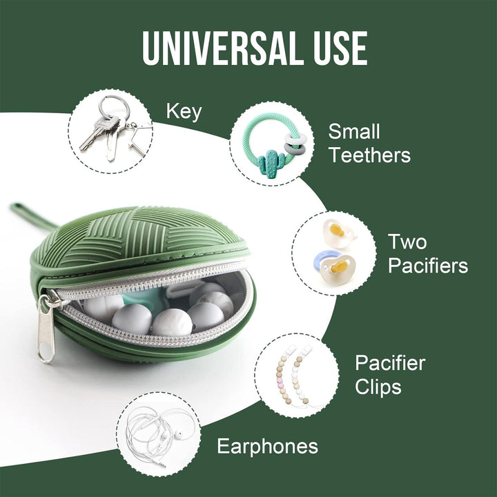 Dummy Holder Case Set,Bpa Free Silicone Pacifier Holder Pod,Dummy Storage Box,Portable Soother Pods for Baby Nappy Changing Bag Stroller,Travel,Home,Easy to Clean(Pink)