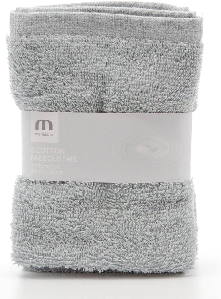 Super Soft 100% Cotton Family Washcloths. Machine Washable. Pastel Green. 3 Pack. 30Cm X 30Cm.1 Units