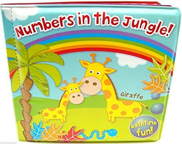 Set of 4 Baby Bath Books | First Words ABC Letters & Numbers | Plastic Coated & Padded | Floating Fun Educational Learning Toys for Toddlers & Kids