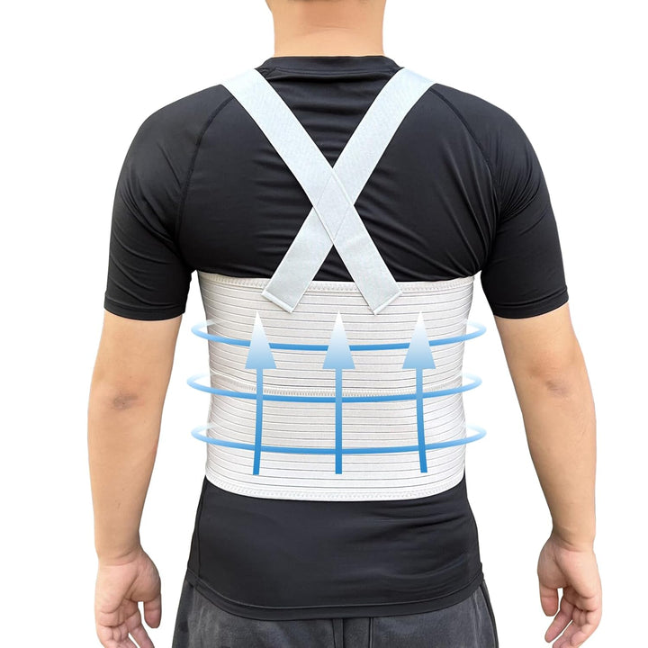 Rib Injury Chest Binder Brace for Cracked Ribs - Elastic Rib Support Belt for Men and Women - Chest Compression Wrap for Bruised, Fractured or Dislocated Ribs Protection (X-Large ( Fits 49” - 59” ))
