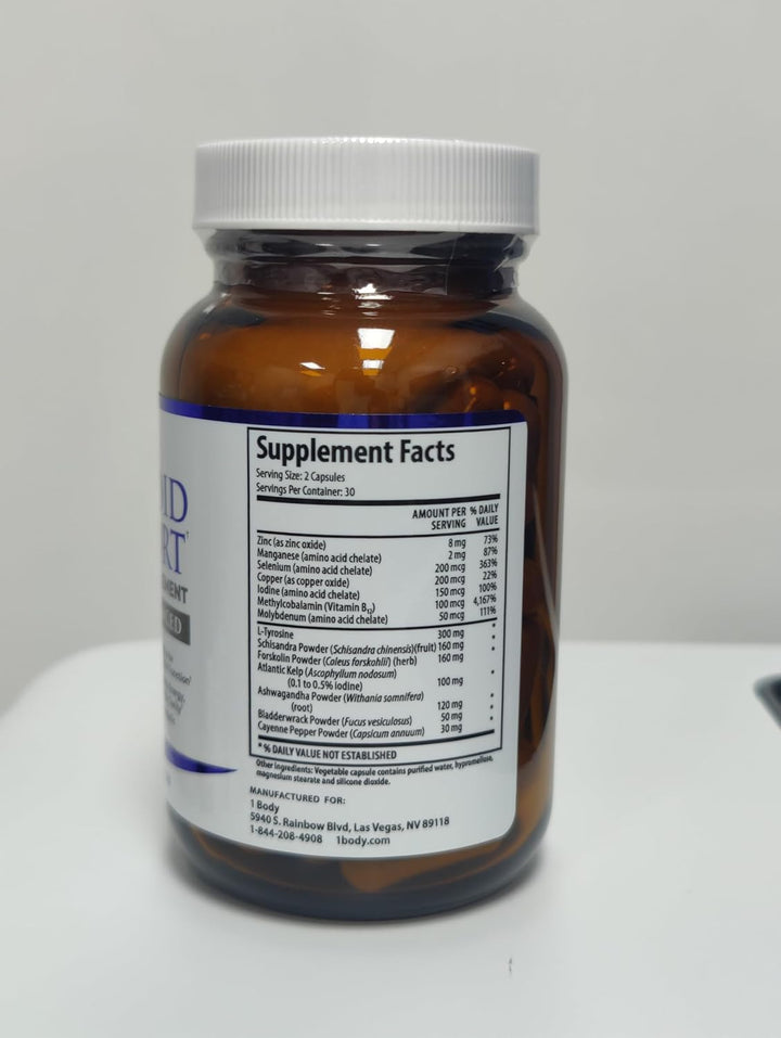 Thyroid Support Supplement for Women and Men - Energy & Focus Formula - Vegetarian & Non-Gmo - Iodine, Vitamin B12 Complex, Zinc, Selenium, Ashwagandha, Copper, Coleus Forskohlii, & More 30 Day Supply