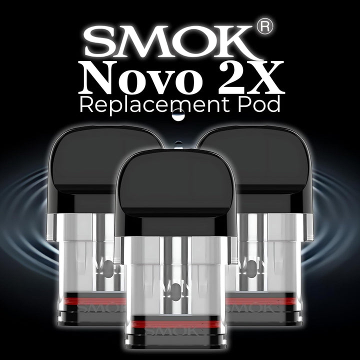 Smok Novo 2X MTL Replacement Pods - 3 Pack - [0.6Ohm Mesh] Inhale Activated, Top-Filling, TPD Compliant Ecig, 2Ml No Nicotine