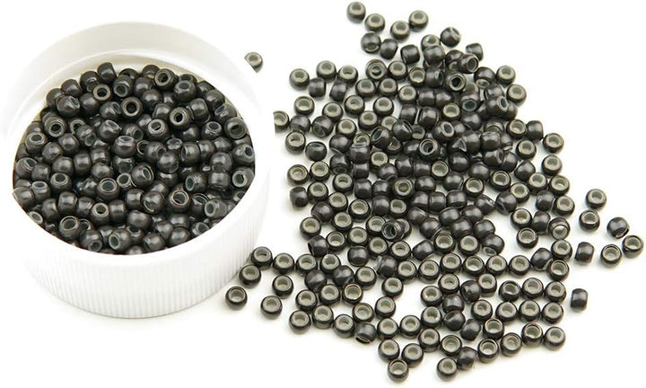 1000 Nano Rings - 3Mm Silicone Lined Hair Extension Beads - Dark Brown