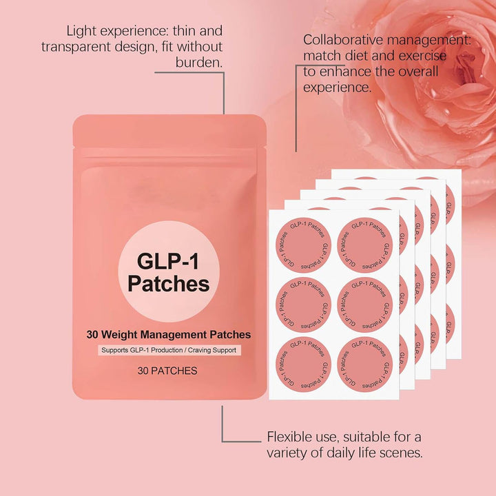60PCS GLP-1 Patches, Natural Ingredients Slimming Patches, Suitable for Men and Women'S Body Care Patches(30Pcs*2)