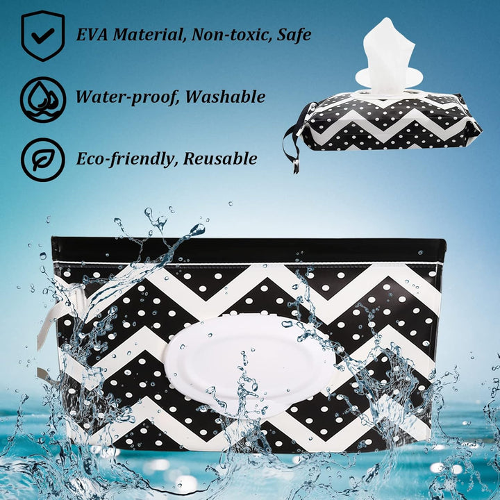 5Pcs Baby Wet Wipe Dispenser - EVA Waterproof Refillable Travel Pouch, Reusable Portable Holder for Babies