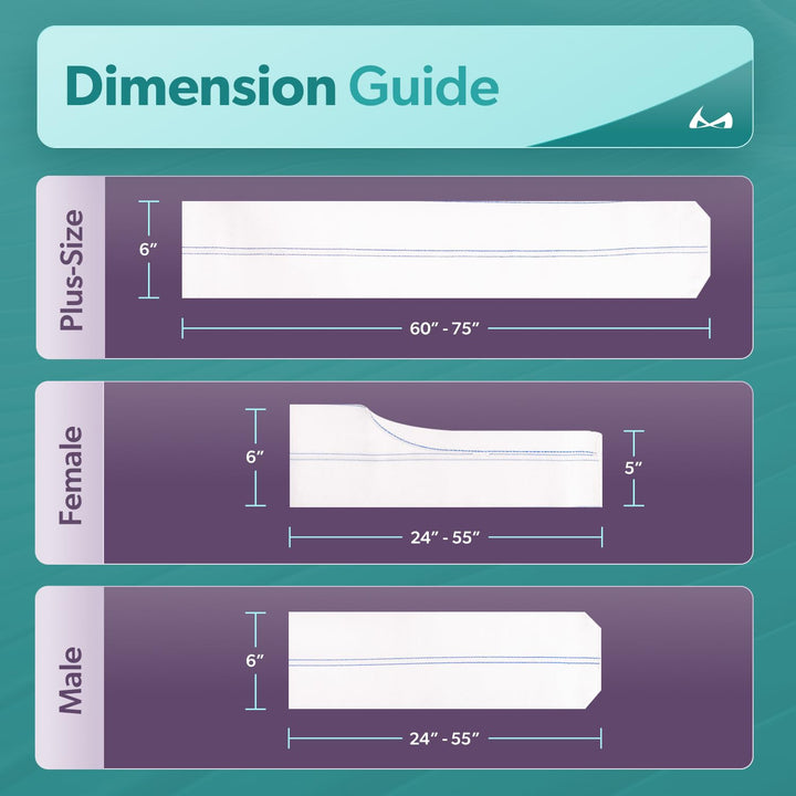 Broken Rib Brace | Elastic Chest Wrap Belt for Cracked, Fractured or Dislocated Ribs Protection, Compression and Support (Female - Fits 28"-60" Chest)