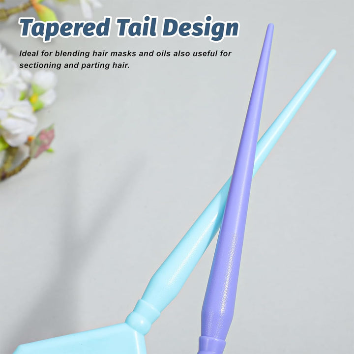 6PCS Tint Brush,Dye Brush, Durable Dye Brushes with Conical Tail, Color Brushes for Perm, Bleaching, Toner, Hairs Dyes Tools, Pink, Purple, Blue