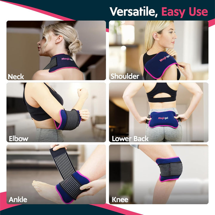 Ice Packs - Cold Compress Reusable - Flexible Wrap around Gel Ice Pack Knees Back Shoulders Arms and Legs - Hot and Cold Compress Cooling Packs