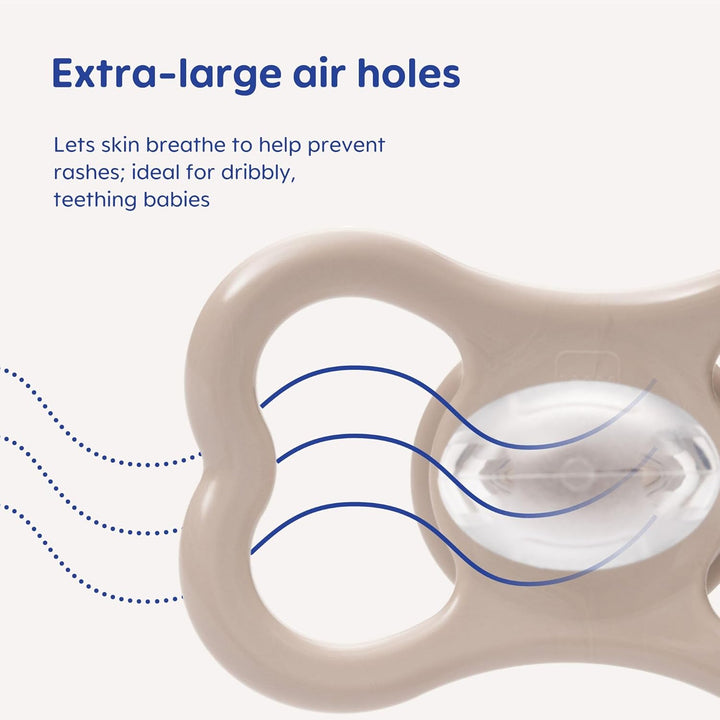 Air Night Soothers | 6 plus Months | 2 Pack | Glow in the Dark Dummies | Comes in Dummy Steriliser Case | Baby Accessories | Blue (Various Designs)