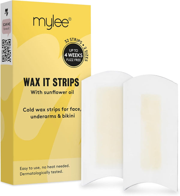 Wax It Cold Wax Strips for Easy and Natural Hair Removal – 32 Cold Strips - Perfect for Face, Body, Legs, Armpit, and Bikini, Body Epilator Strips, Suitable for Men and Women, All Skin Types