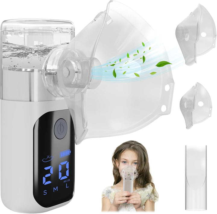 Nebuliser Machine for Adults & Kids,Efficient & Quiet Portable Nebuliser Handled Nebulizer for Home & Travel