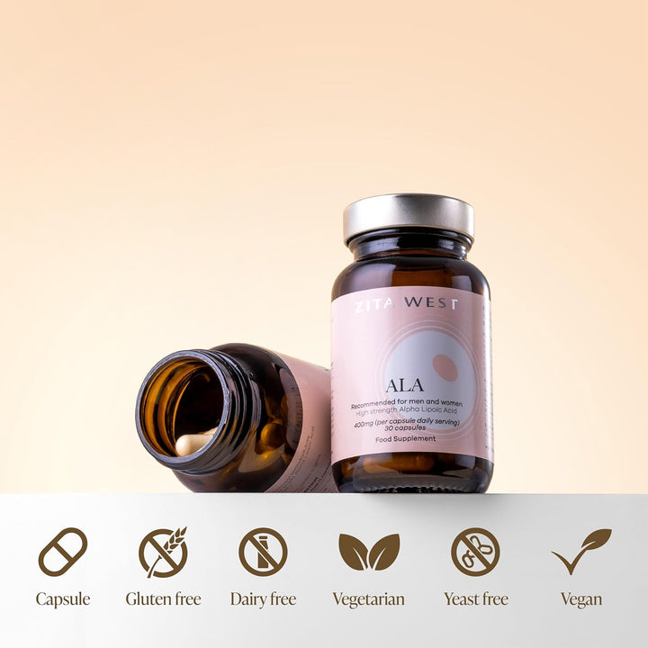 Alpha Lipoic Acid (ALA) 400Mg - High Strength Antioxidant for Male & Female Fertility, PCOS Support, Energy Production - 30 Capsules (One Month Supply)