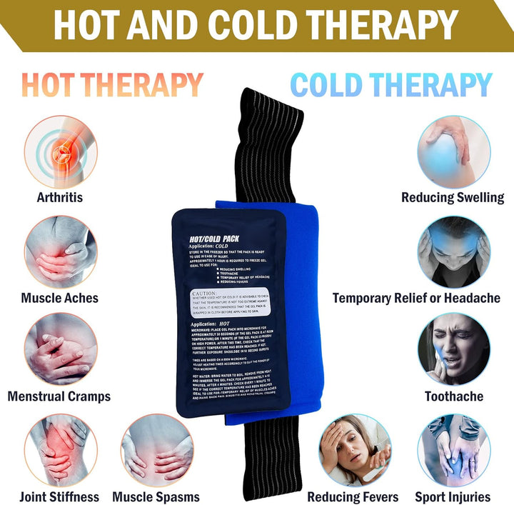 Ice Packs for Injuries Reusable(3 Piece Set),Gel Hot & Cold Ice Packs,Joint Pain, Muscle Pain, Ice Packs with Adjustable Straps, Treat Arms, Shoulders, Knees, Legs Back and More