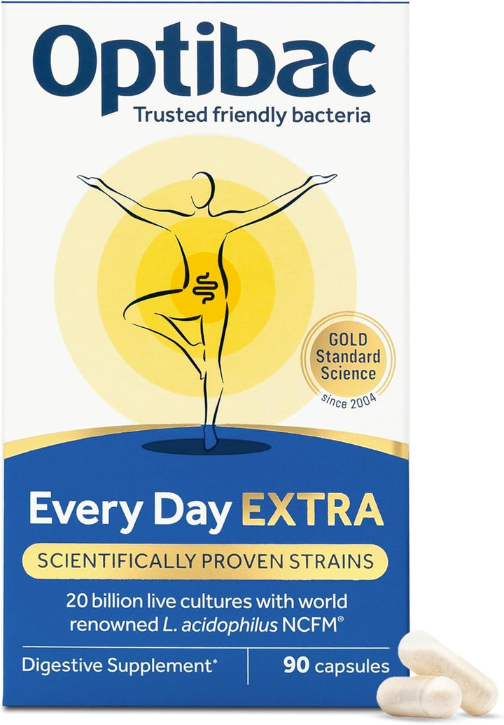 Probiotics Every Day Extra - Advanced Digestive Probiotic Supplement - Most Researched Lactobacillus Acidophilus - 30 Vegan Capsules