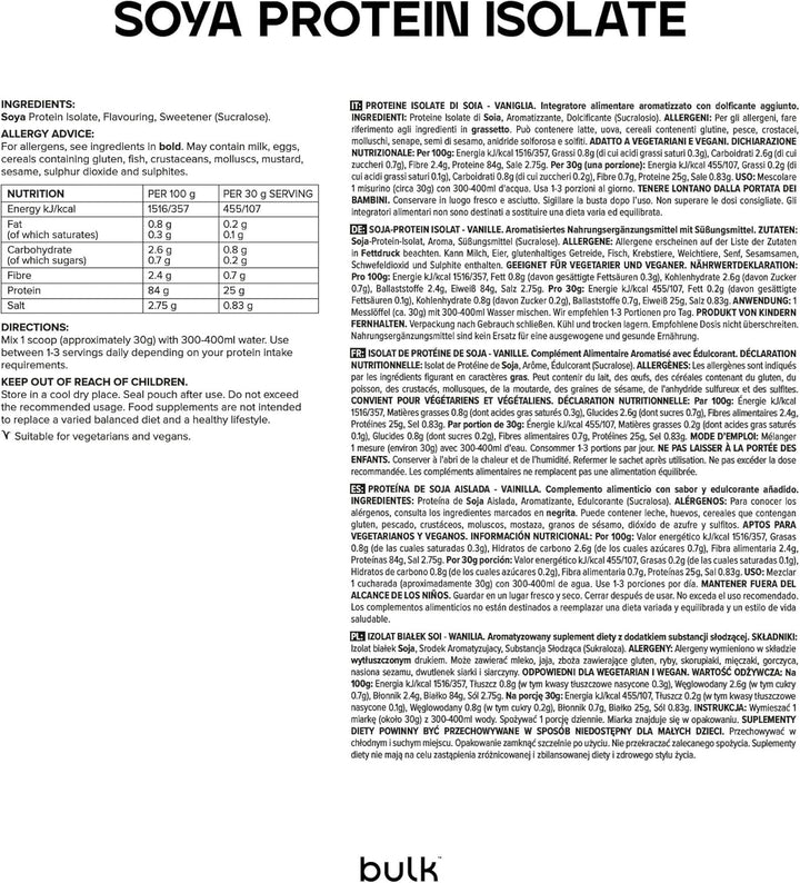 Soya Protein Isolate Powder, Vegan Protein Shake, Unflavoured, 1 Kg