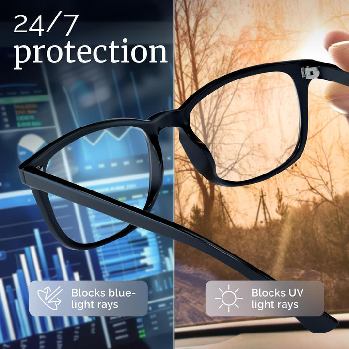 High Tech Blue Light Glasses - Advanced 99% Blue Light Blocking Computer Glasses - anti Eyestrain & UV Glare Protection