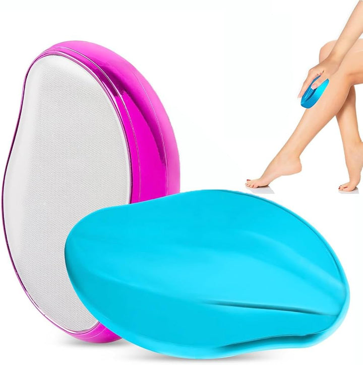 Pack of 2 Nano Hair Remover Stone, Crystal Hair Removal for Men and Women without Shaving, Portable Crystal Hair Remover for Rear Arms, Painless Exfoliating Hair Removal Tool