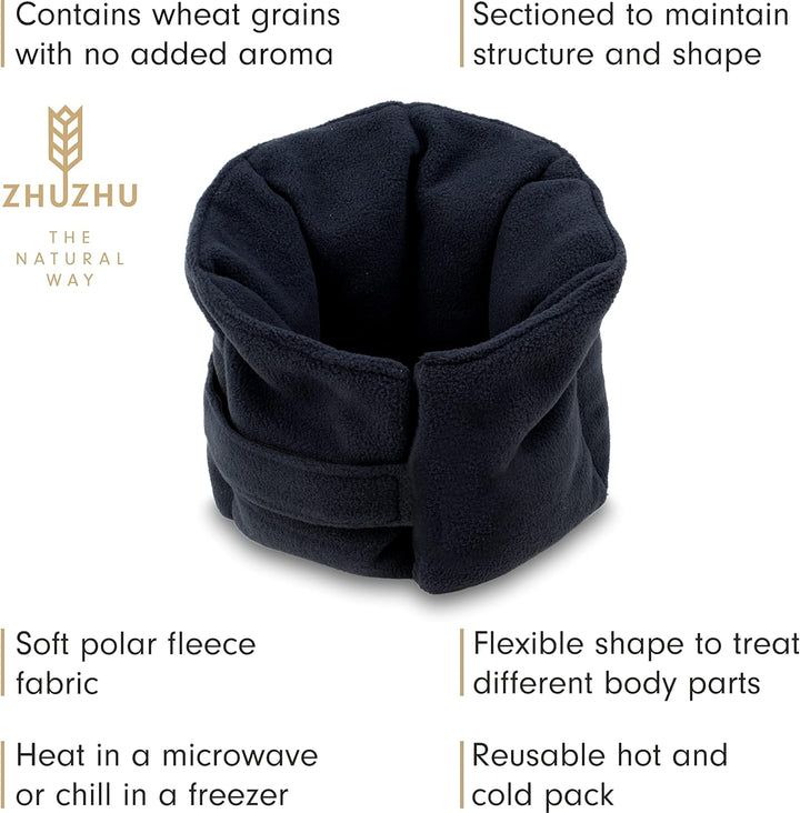 Soothing Neck and Joint Wrap Heat Pad - Unscented Wheat Bags Microwavable with Strap for Muscle Pain Relief Heat Therapy - Neck, Knee, Joint, and Period Pain Relief