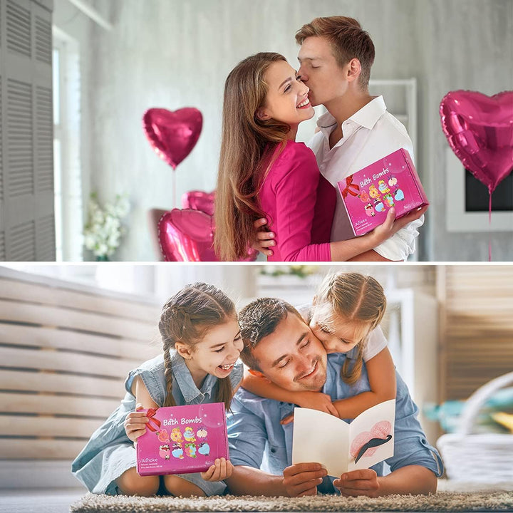 Bath Bombs, 8 Large Bath Bombs Set for Women.Organic Natural Handmade Aroma Pure Essential Oil Bubble Bath Balls.Fragrant Spa to Moisturize Dry Skin.Birthday, Mothers Day Present