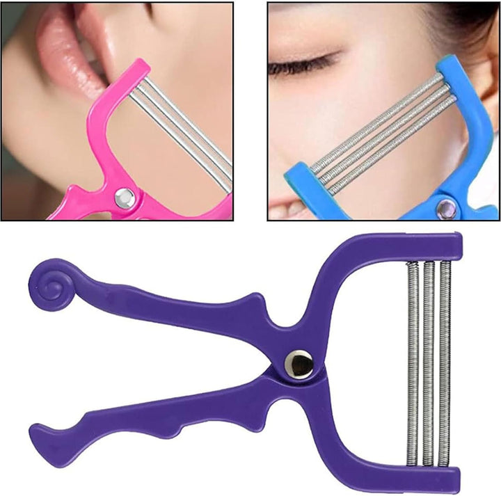 2 Pieces Handheld Facial Hair Removal Threading Beauty Epilator Tool Removal Threader Remover Spring Facial Hair Epilator Use for Women Face Hair Removing Beauty Tools Random Color