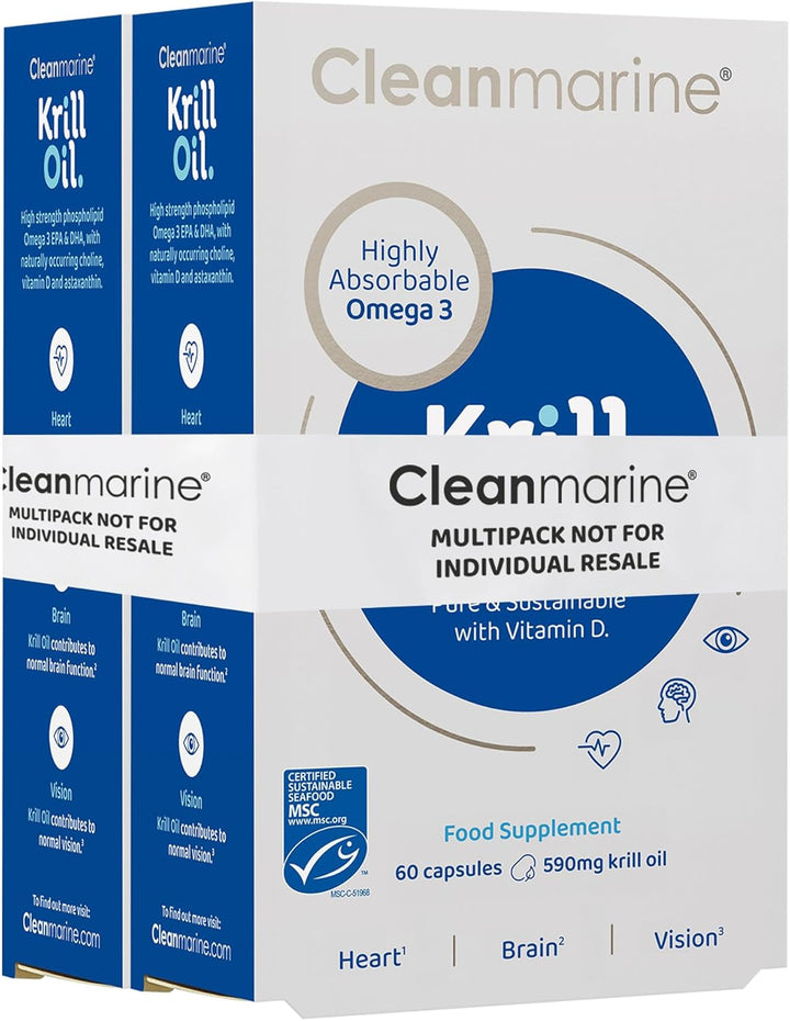 Krill Oil – High Strength Omega 3 with EPA & DHA – Phospholipid Formula for Better Absorption – plus Astaxanthin, Choline & Vitamin D – Heart, Brain & Eye Support – 60 Capsules