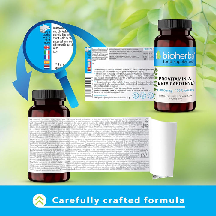 Beta-Carotene 15,000 Mcg – 100 Capsules | High-Potency Provitamin a Supplement for Skin, Vision and Immune Support by