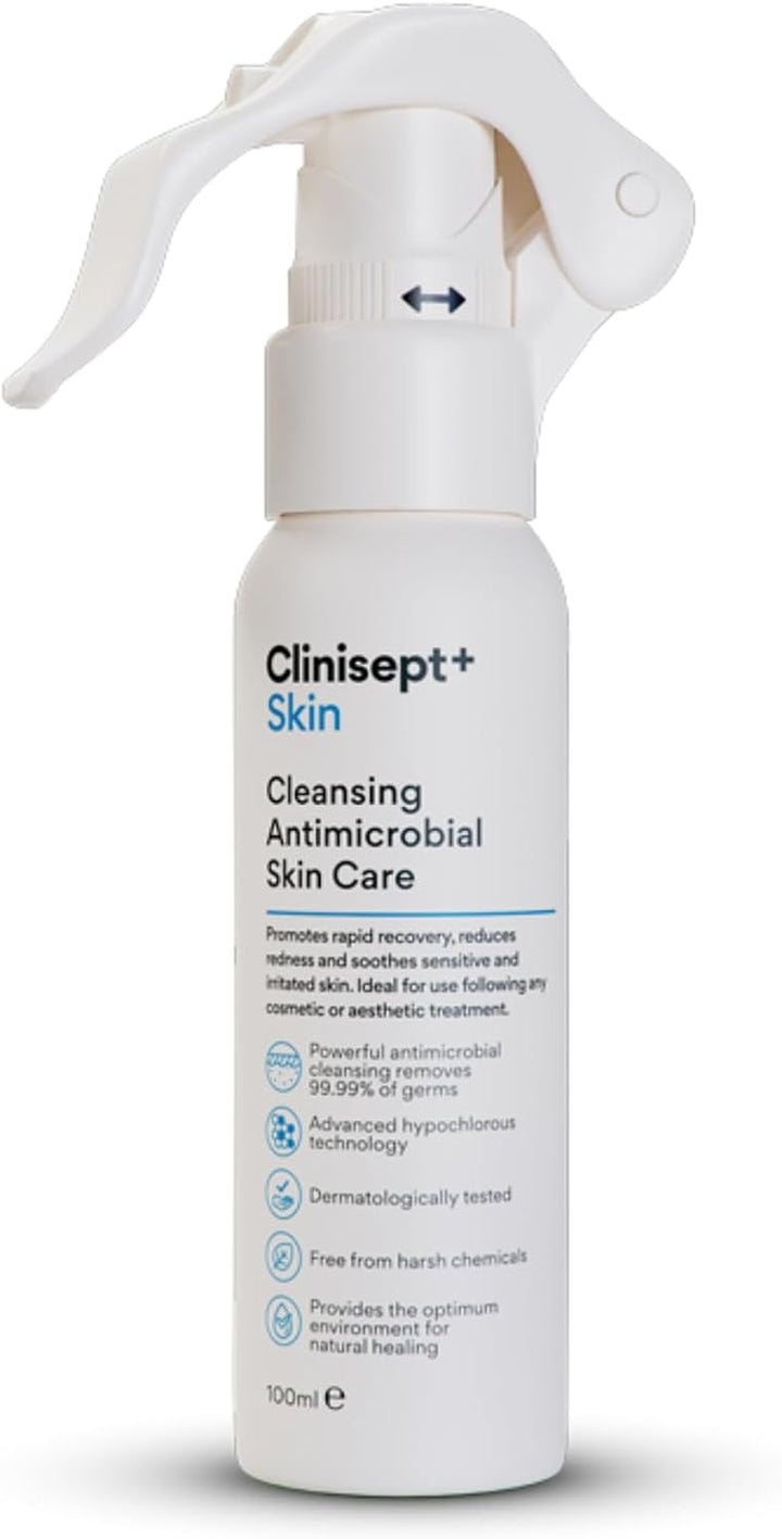 Clinisept Skin Spray 100Ml - High-Purity Hypochlorous Acid Spray - Professional Skin Cleanser for Post-Treatment Hygiene and Sensitive Skin Care - Alcohol-Free Body and Facial Skin Care Solution