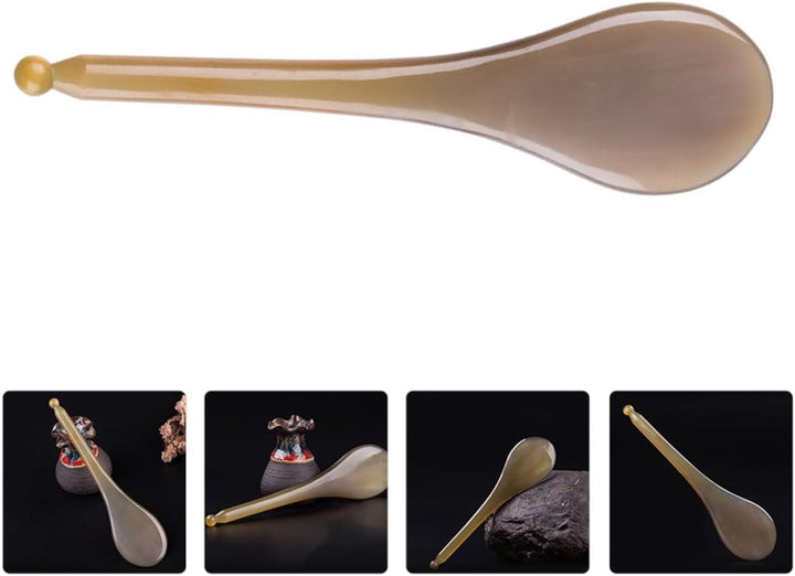 Natural Yak Horn Gua Sha Tool for Face Massage Beauty Scraping Board to Circulation Reduce Puffiness Smooth Fine Lines Suitable for Skin Care and Relaxation