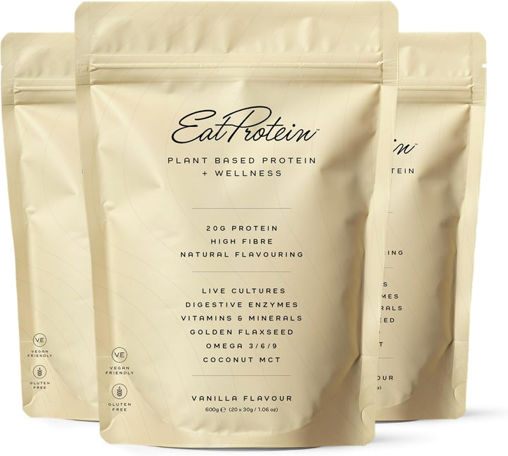 Plant Based Protein + Wellness Powder, Vegan Protein Powder for Women. Dairy, Lactose, Gluten, Soy Free. No Artificial Sweeteners, Flavours or Added Sugars. Vanilla, 20 Servings, 600G