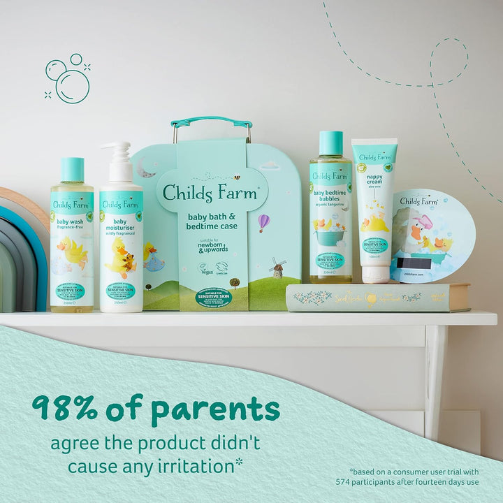 Baby Gifting Suitcase Baby Wash Bubble Bath Baby Moisturiser Nappy Cream Suitable for Newborns Sensitive Skin, Clear