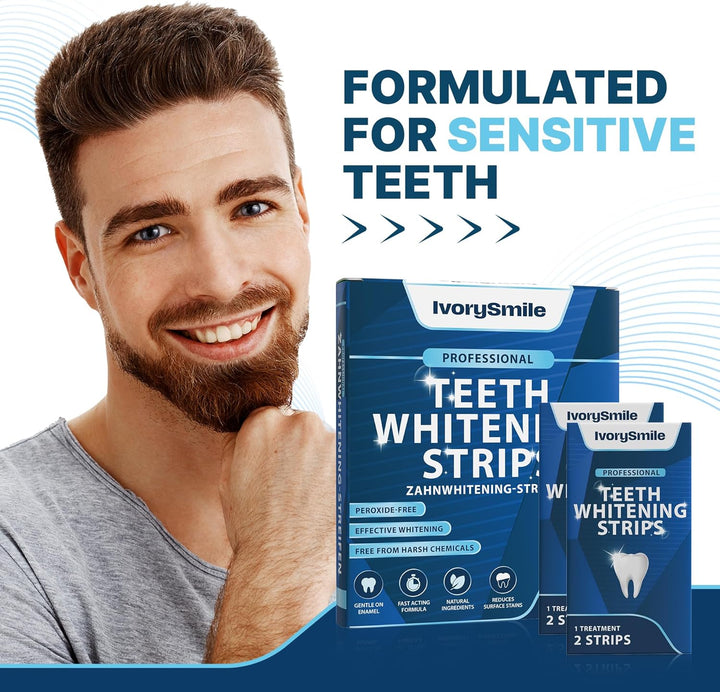 Professional Teeth Whitening Strips 21 Treatments | Safe for Enamel | Non Sensitive Teeth Whitening | Bright Smile without Any Harm | Pack of 42 Strips + Mouth Opener Included