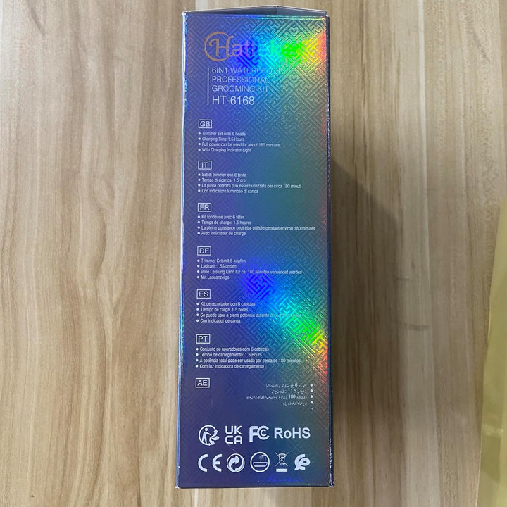 Beard Trimmer Kit Professional Hair Clipper with Zero Gapped T-Blade Electric Razor Shaver for Nose Ear Beard Body Trimmer for Men Waterproof Cordless Grooming Kit 6 in 1