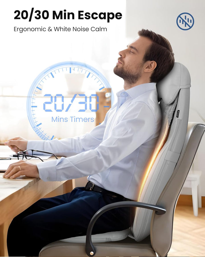 Shiatsu Back Massager with Heat, Deep Tissue Kneading Chair Massager with Vibration, 2D/3D Shiatu Massage Seat Cushion, Full Back Massage Chair Pad, Gifts for Him Her