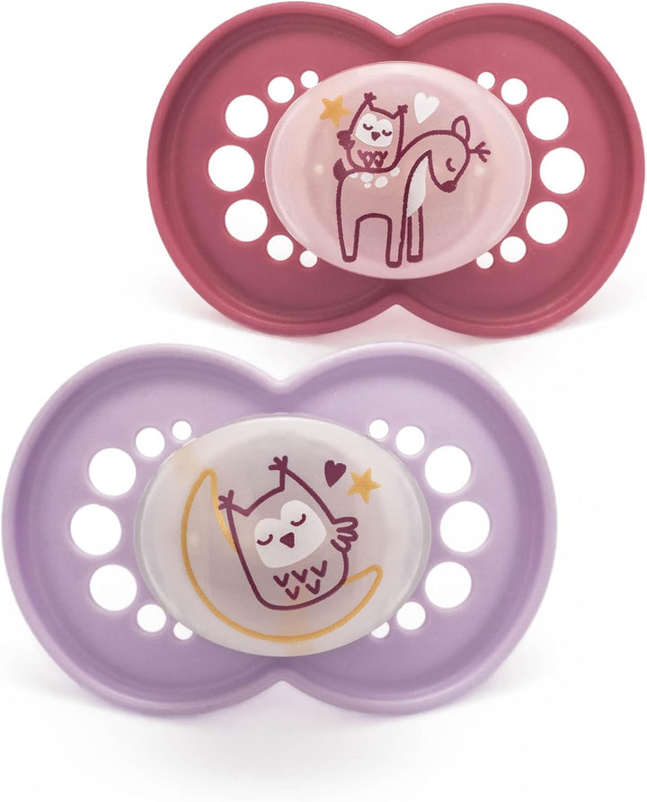 Original Soothers | 6 plus Months | 2 Pack | Comes in Dummy Steriliser Case | Sustainable Materials | Baby Accessories | Blue (Various Designs)