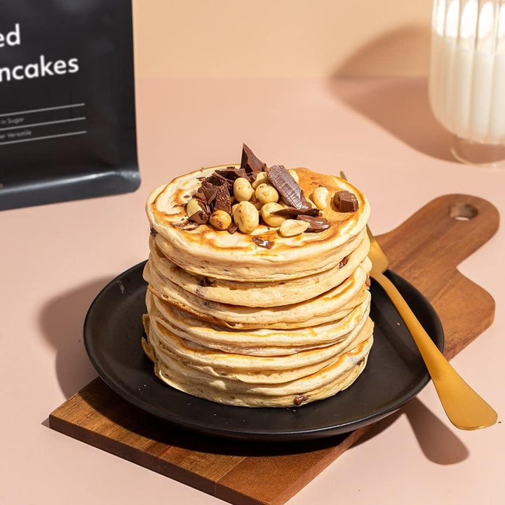 Protein Works - Loaded Protein Pancake Mix | Premium Pancake Mix | High Protein Pancakes | High Protein Breakfast | Low Sugar Snack | 16 Servings | Banana Choc Chip | 1Kg