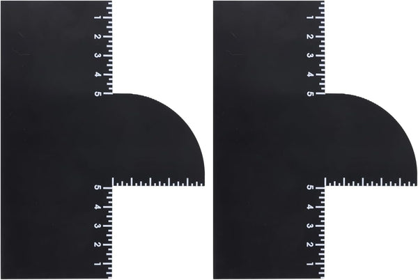 2Pcs Black Enhancement Card for Barbers with Measurement Indicators, Reusable Hairline Shaper Shaping Tool and Color Spray Edge Hair Liner Line up Tool for Beard Stencil Maker Accessories Supplies