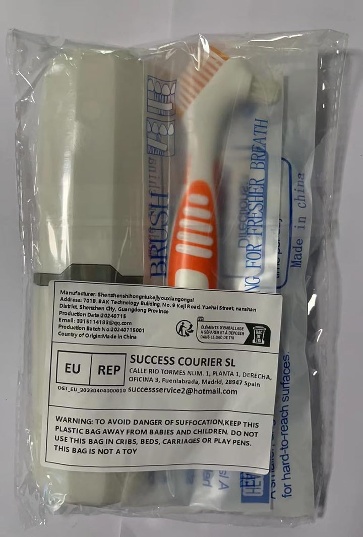 Denture Brush, 2 Pcs False Teeth Toothbrush with White Carrying Case, Multi-Tiered Bristles with Comfort Grip Handle for Effective Denture Cleaning